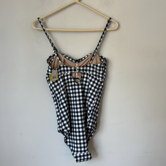Motherhood Maternity New Bounceback Postpartum Black Gingham Swimsuit Sz Small + - Picture 12 of 14